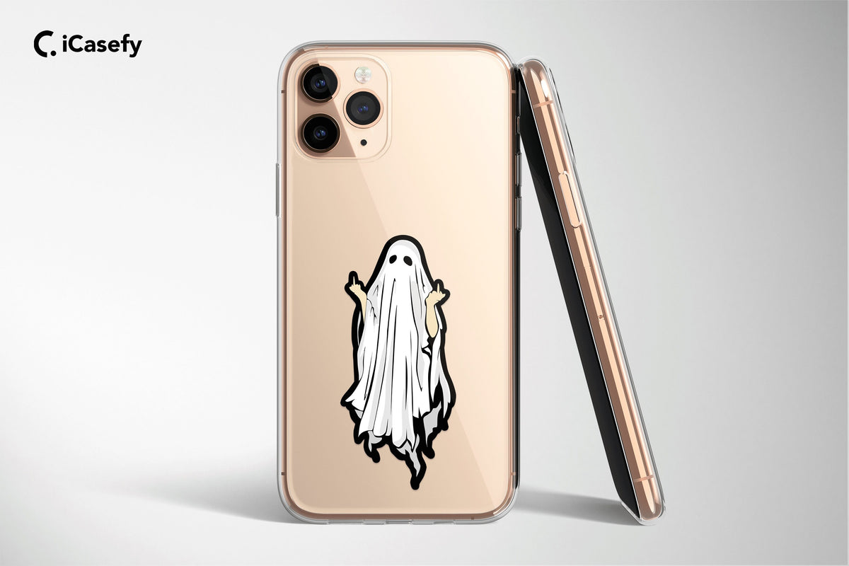 Clear Ghost iPhone Case for iPhone and Samsung - Spooky Minimalist Cover - Image 2