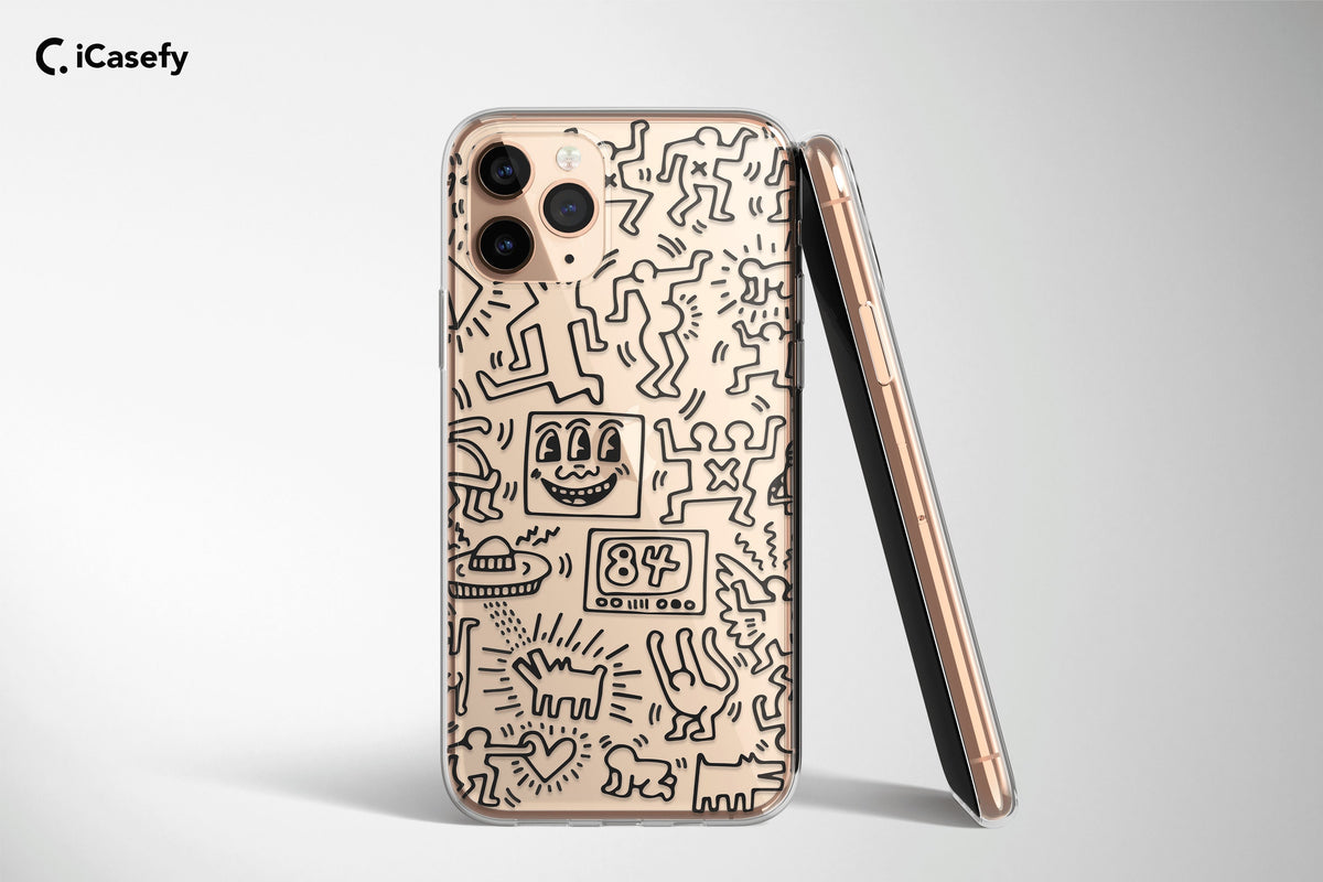 Clear Keith Haring Art Phone Case Cover - Image 3