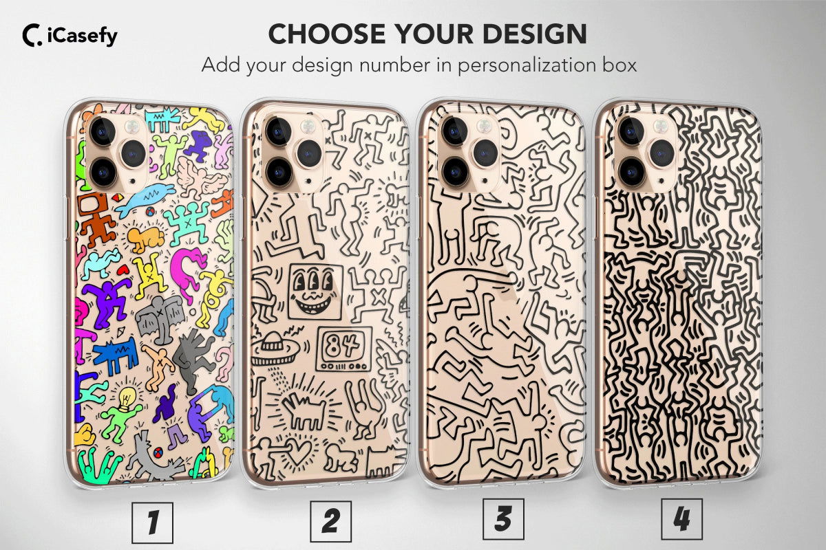 Clear Keith Haring Art Phone Case Cover - Image 1