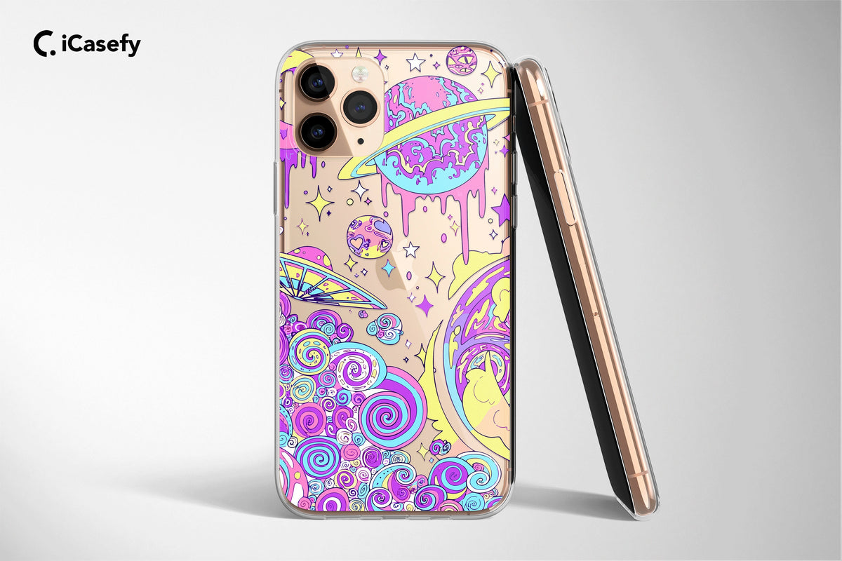 Clear Trippy Psychedelic Phone Case Glitch Cover - Image 5