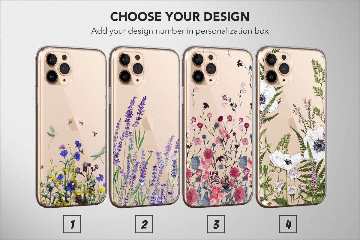 Clear Wildflower Phone Case Bluet Cornflower Lavanda Cover - Image 1