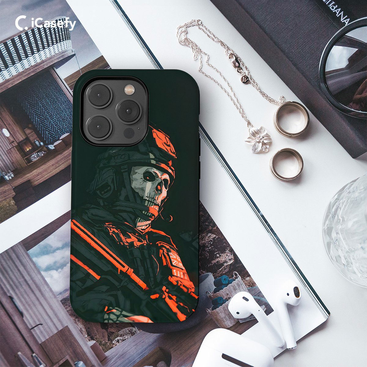 COD Call op Duty Skeleton Skull Phone Case iPhone Samsung Pixel & More - Image 3