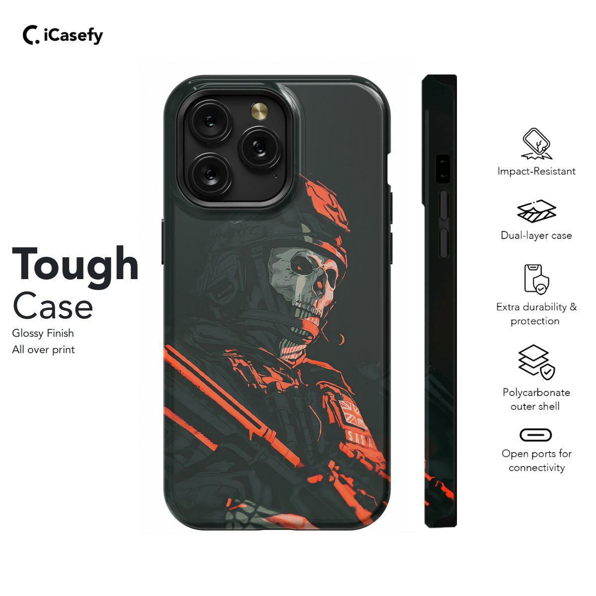 COD Call op Duty Skeleton Skull Phone Case iPhone Samsung Pixel & More - Image 5