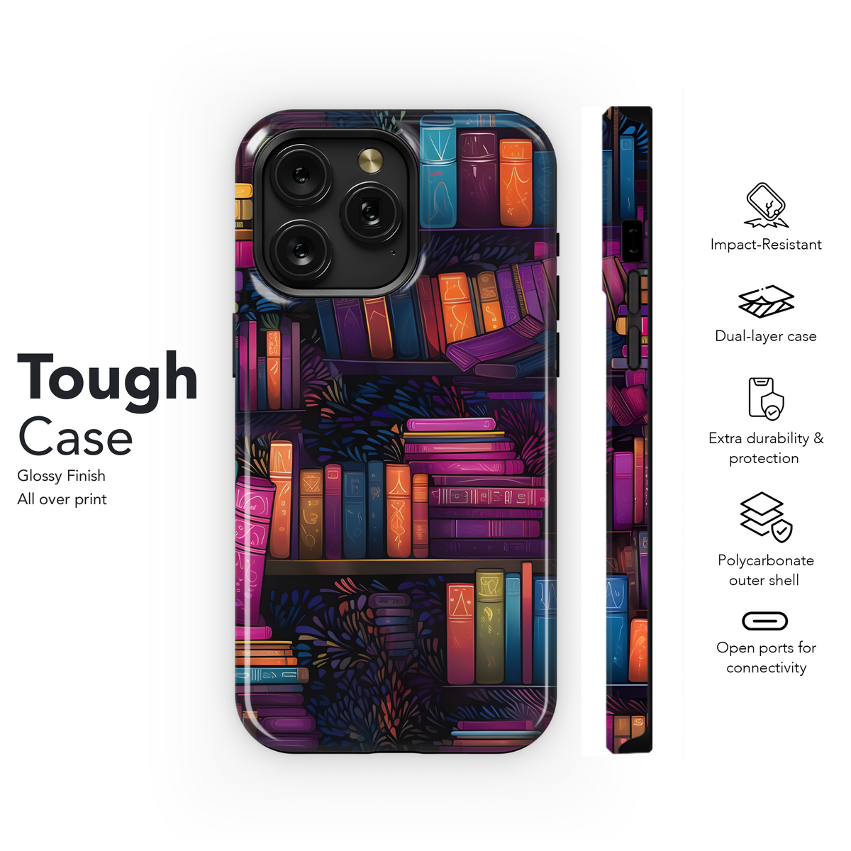 Colorful Bookshelf  Phone Case iPhone Samsung Cover Pixel 3559 - Image 6