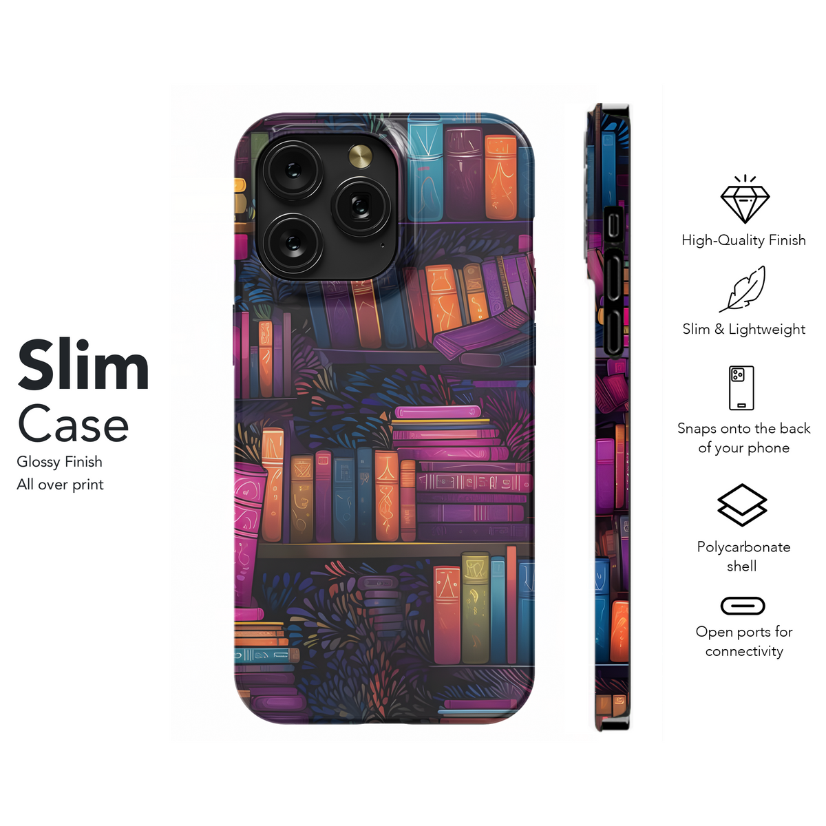 Colorful Bookshelf  Phone Case iPhone Samsung Cover Pixel 3559 - Image 7