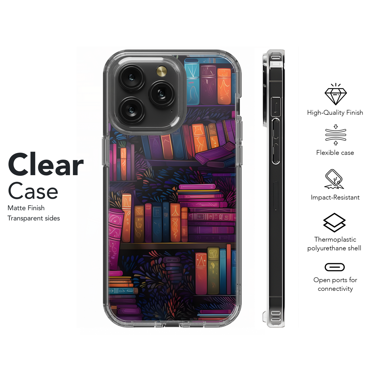 Colorful Bookshelf  Phone Case iPhone Samsung Cover Pixel 3559 - Image 8