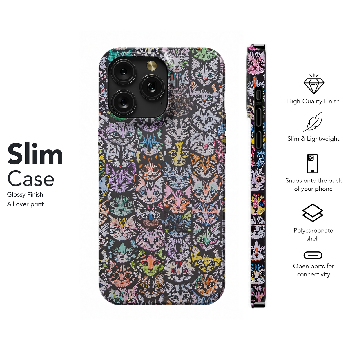 Colorful Cat Crowd
 Phone Case iPhone Samsung Cover Pixel 4203 - Image 7