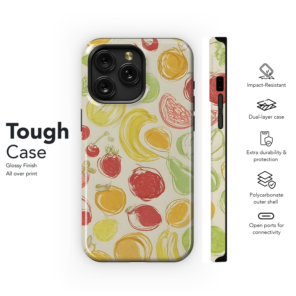 Colorful Fruit Contour Phone Case iPhone Samsung Cover Pixel 3388 - Image 6