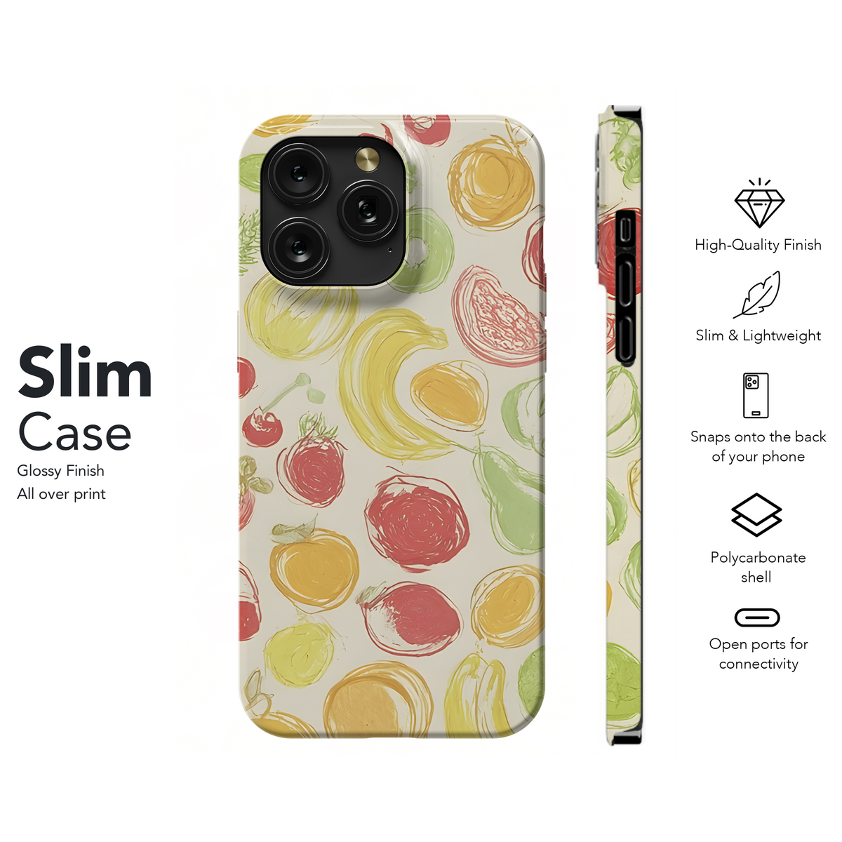 Colorful Fruit Contour Phone Case iPhone Samsung Cover Pixel 3388 - Image 7