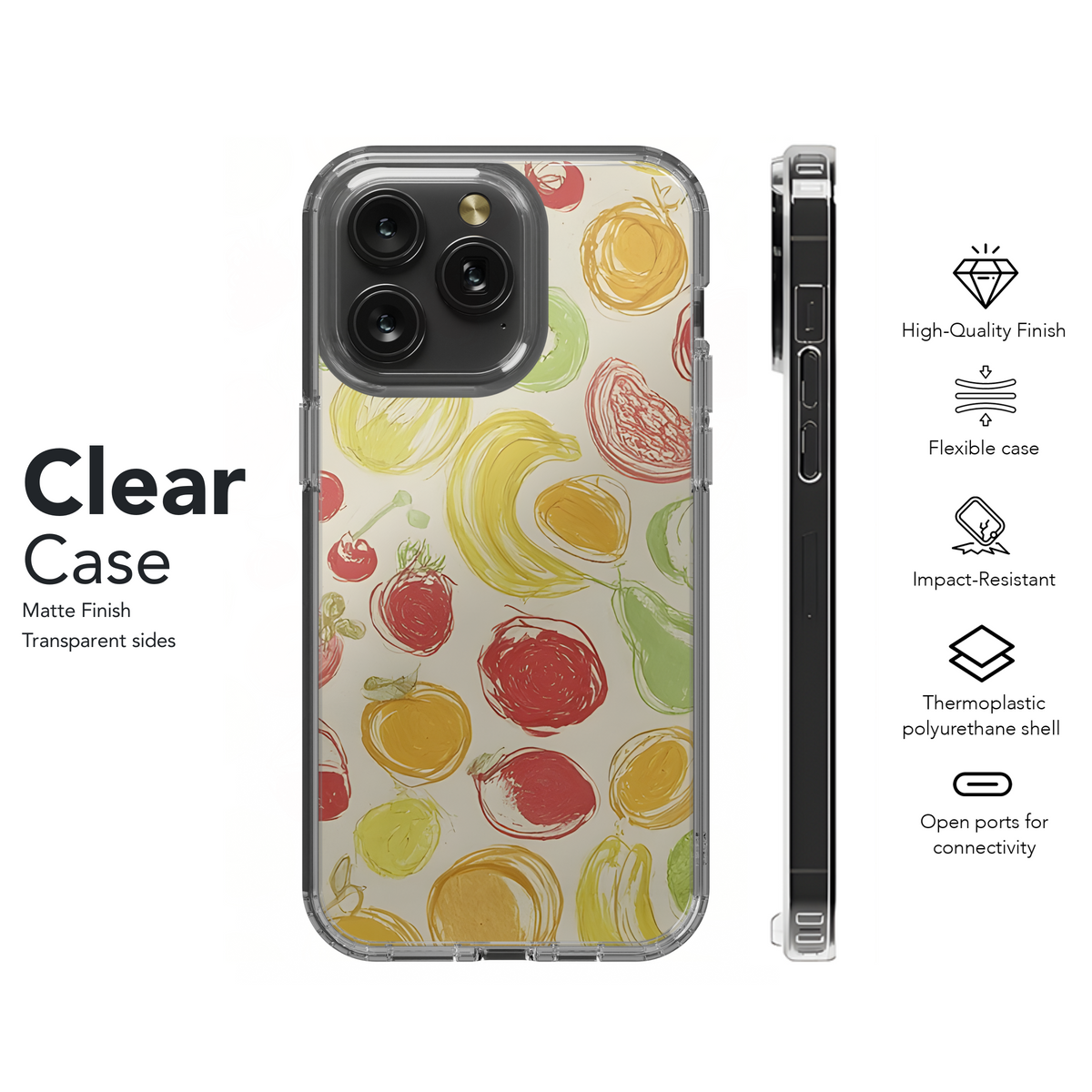 Colorful Fruit Contour Phone Case iPhone Samsung Cover Pixel 3388 - Image 8