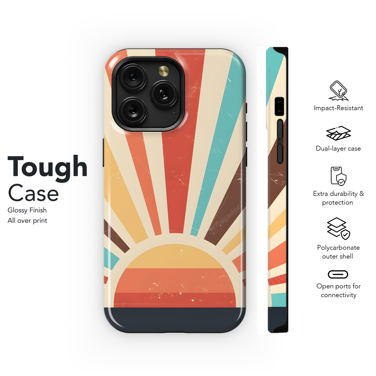 Colorful Grunge Sunburst Phone Case iPhone Samsung Cover Pixel 2525 - Image 6