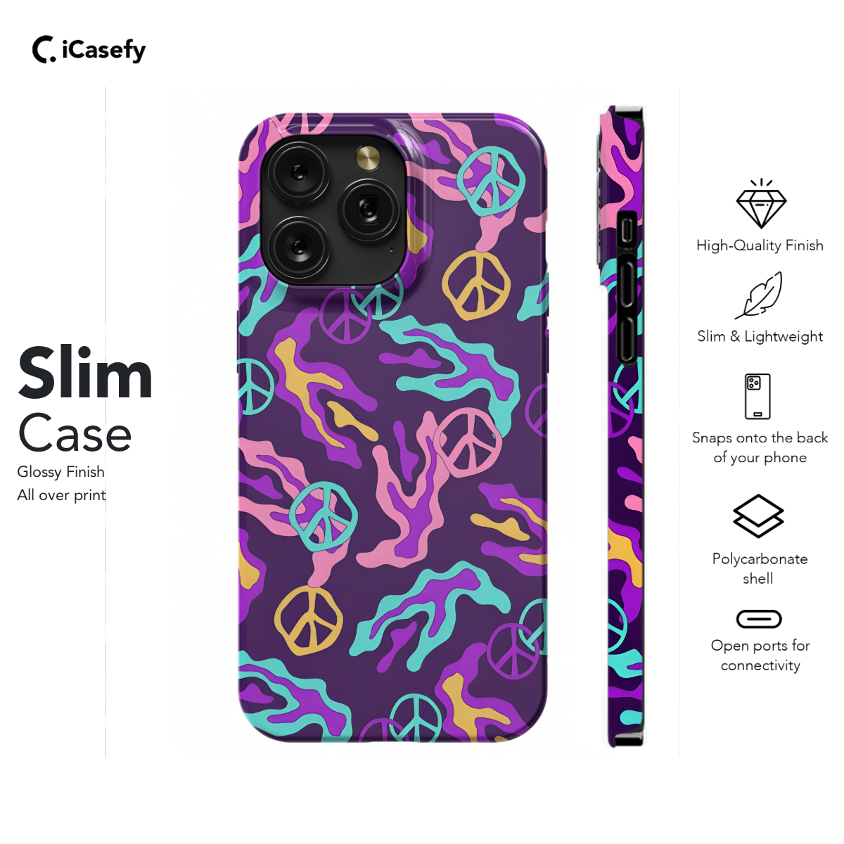 Colorful Peace Trippy Psychedelic Seamless Phone Case iPhone Samsung Cover Pixel 1102 - Image 6