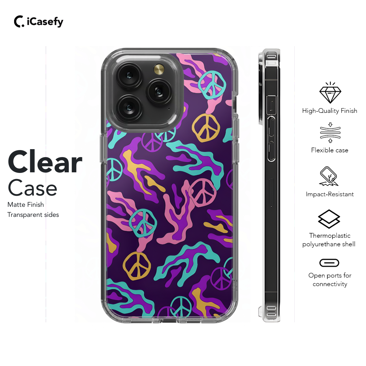 Colorful Peace Trippy Psychedelic Seamless Phone Case iPhone Samsung Cover Pixel 1102 - Image 7