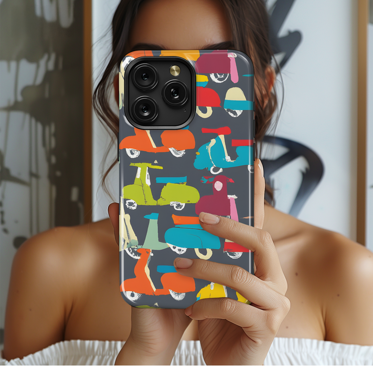 Colorful Scooter Phone Case iPhone Samsung Cover Pixel 3749 - Image 2