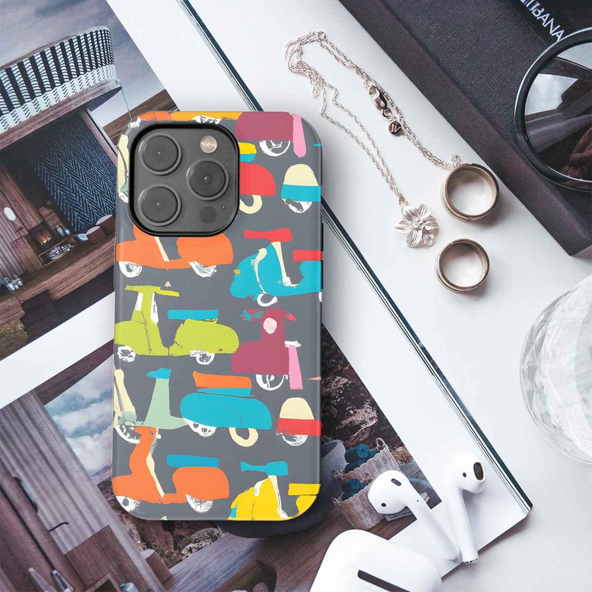 Colorful Scooter Phone Case iPhone Samsung Cover Pixel 3749 - Image 3