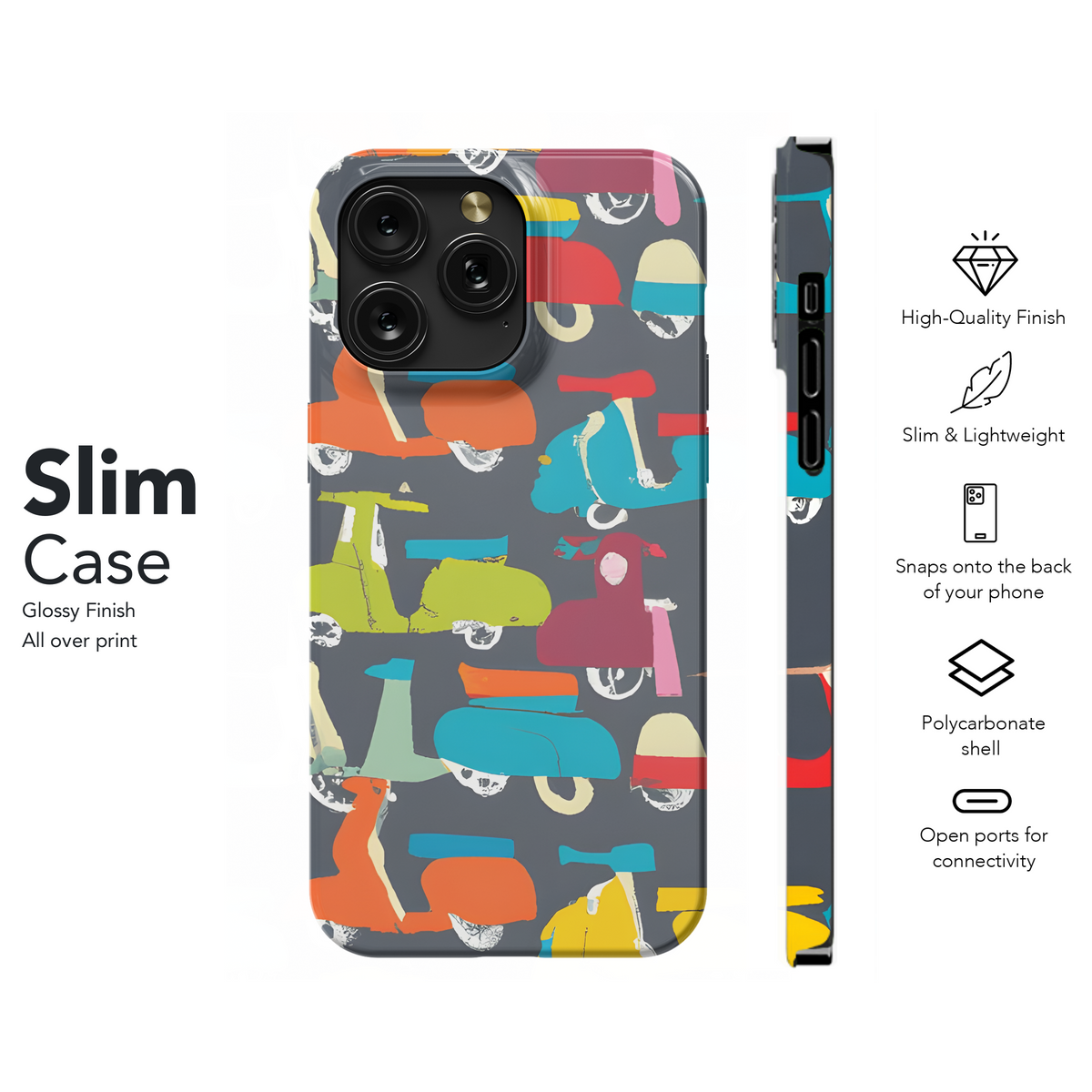 Colorful Scooter Phone Case iPhone Samsung Cover Pixel 3749 - Image 7