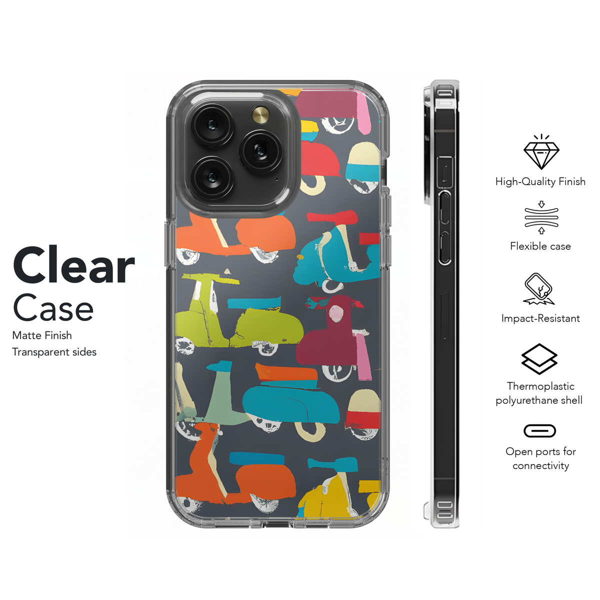 Colorful Scooter Phone Case iPhone Samsung Cover Pixel 3749 - Image 8