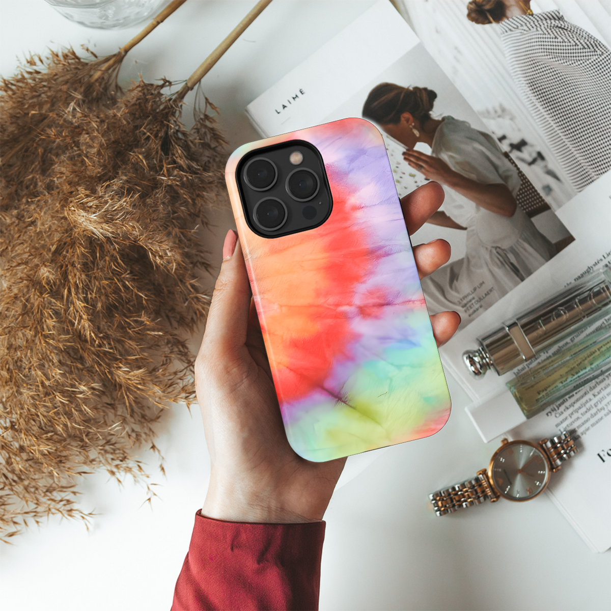 Colorful Tie Dye Watercolor Phone Case iPhone Samsung Cover Pixel 3808 - Image 4