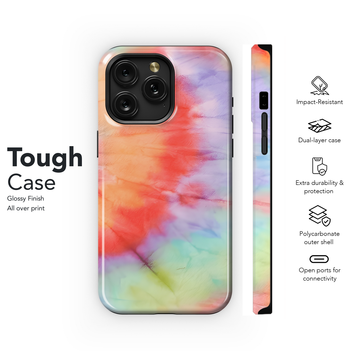 Colorful Tie Dye Watercolor Phone Case iPhone Samsung Cover Pixel 3808 - Image 6