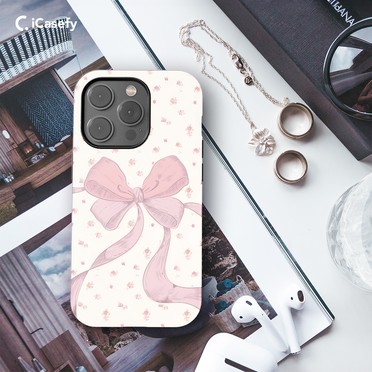 Coquette Bow Girly Cute Pink Phone Case iPhone Samsung Pixel & More 565 - Image 3