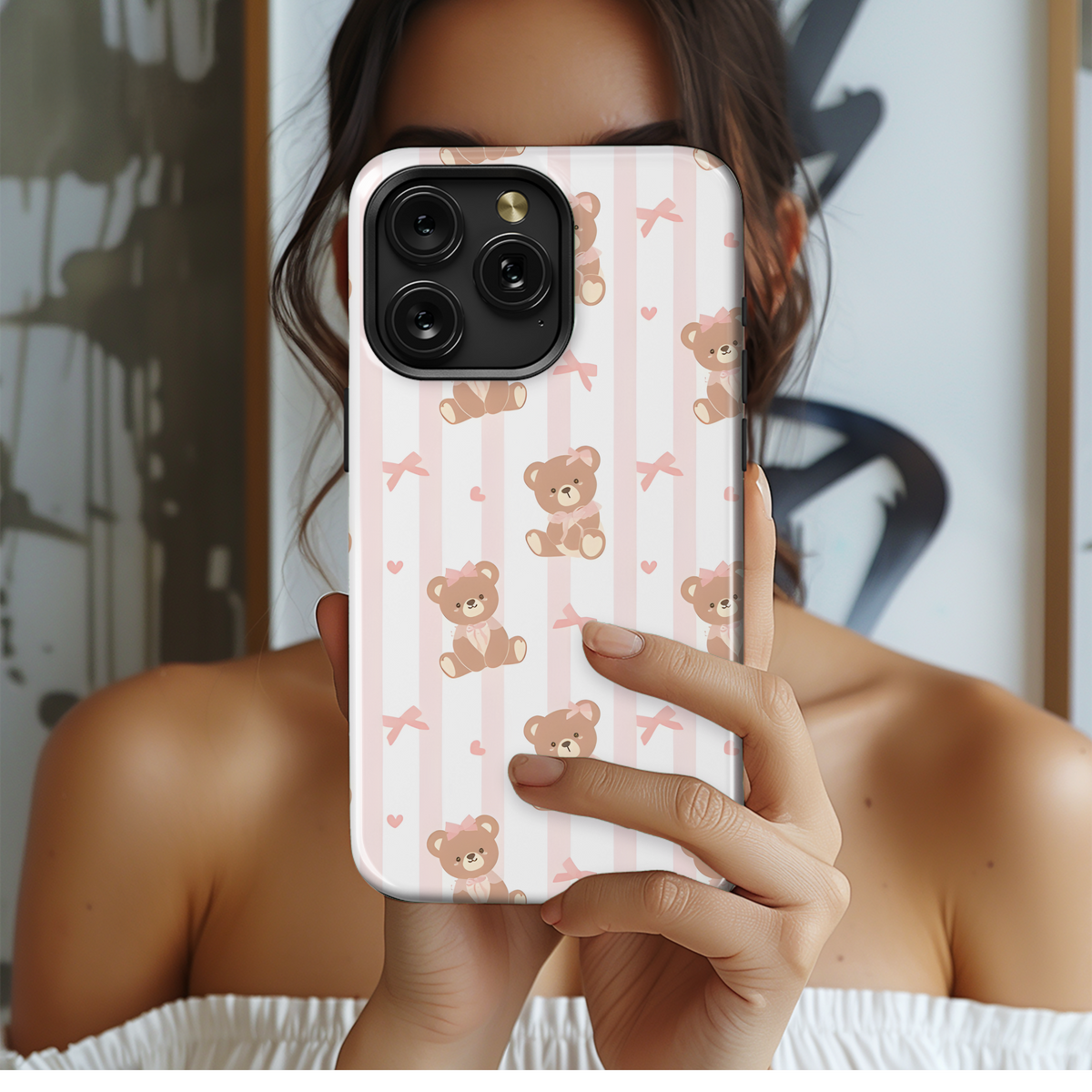 Coquette Teddy Bear Phone Case iPhone Samsung Cover Pixel 3977 - Image 2