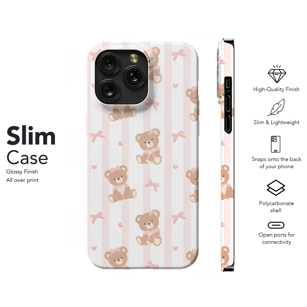 Coquette Teddy Bear Phone Case iPhone Samsung Cover Pixel 3977 - Image 7