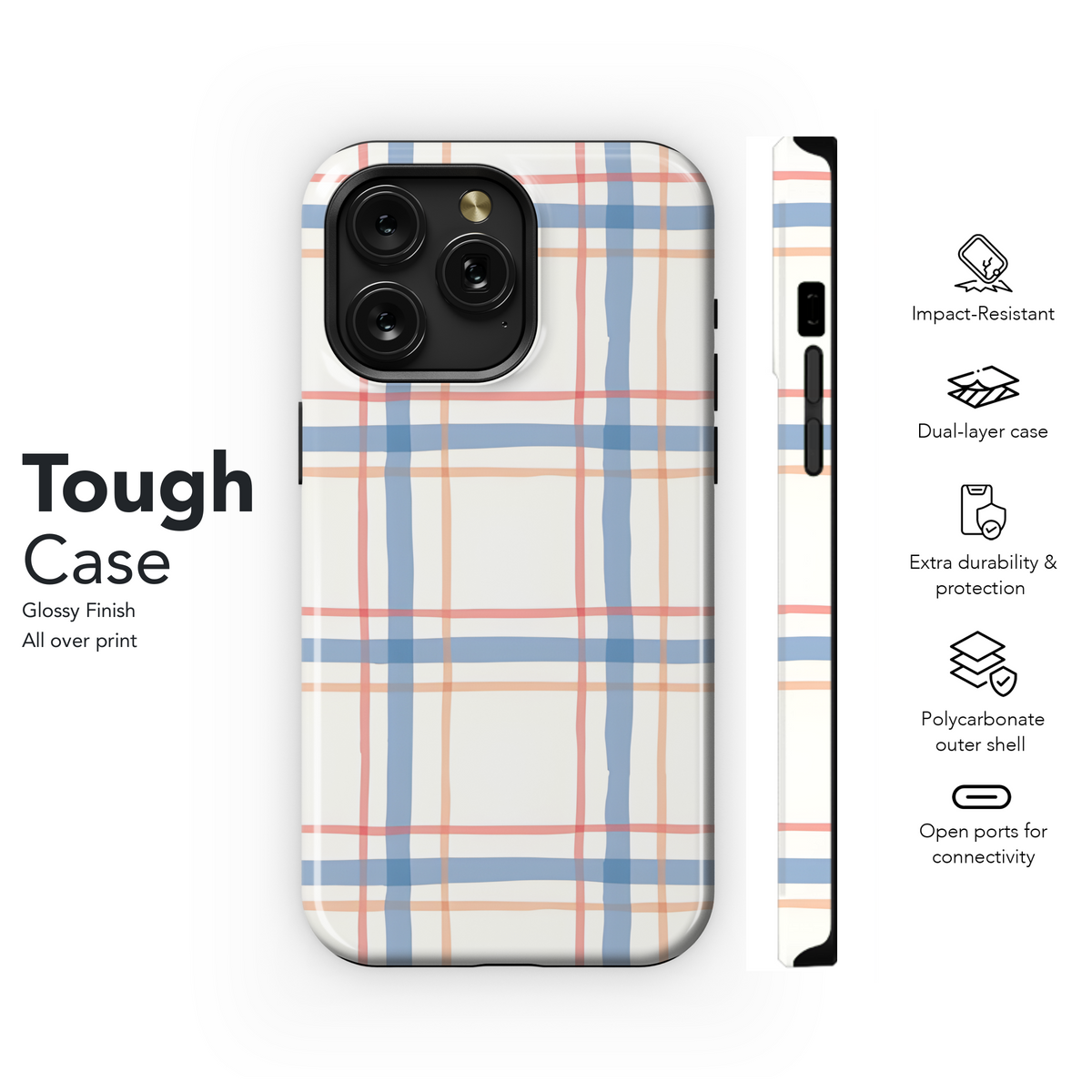 Cornflower Plaid Phone Case iPhone Samsung Cover Pixel 3500 - Image 6