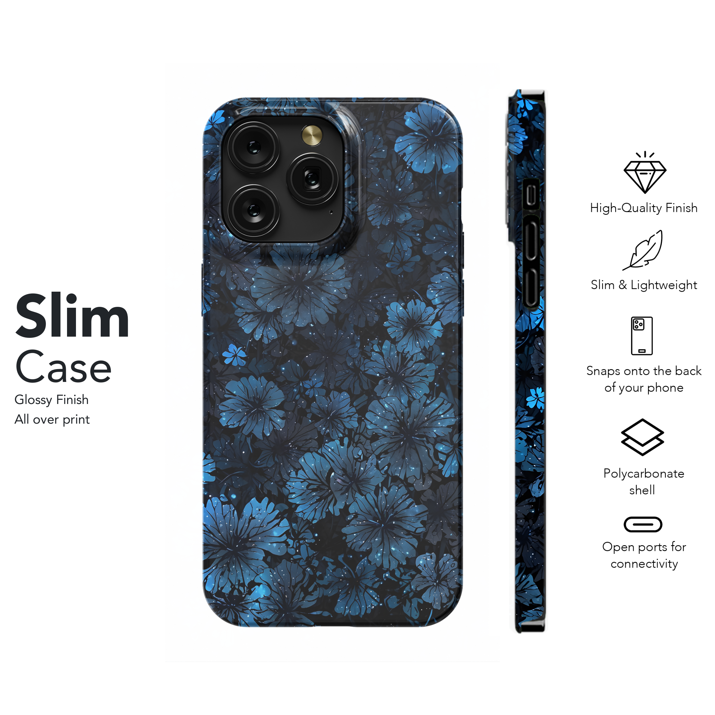 Cosmic Blue Blooms
 Phone Case iPhone Samsung Cover Pixel 4399 - Image 7