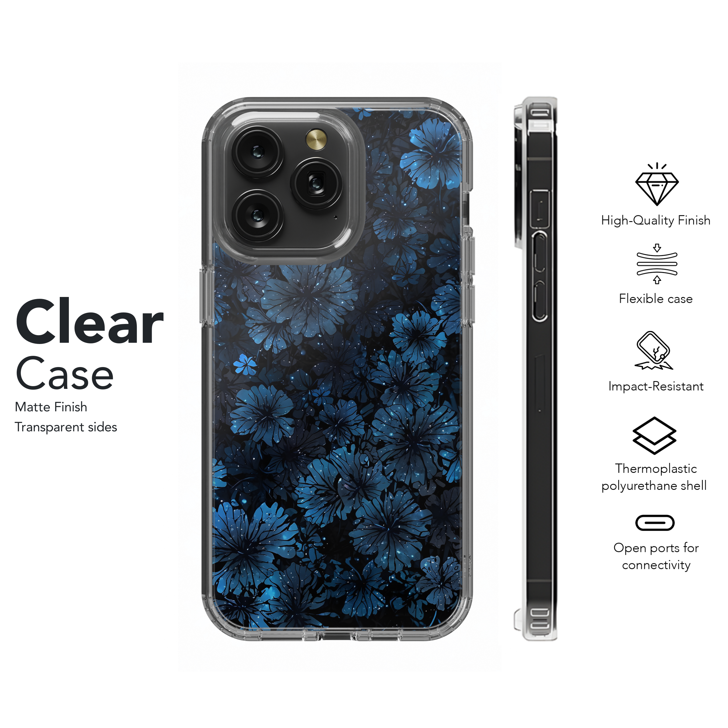 Cosmic Blue Blooms
 Phone Case iPhone Samsung Cover Pixel 4399 - Image 8