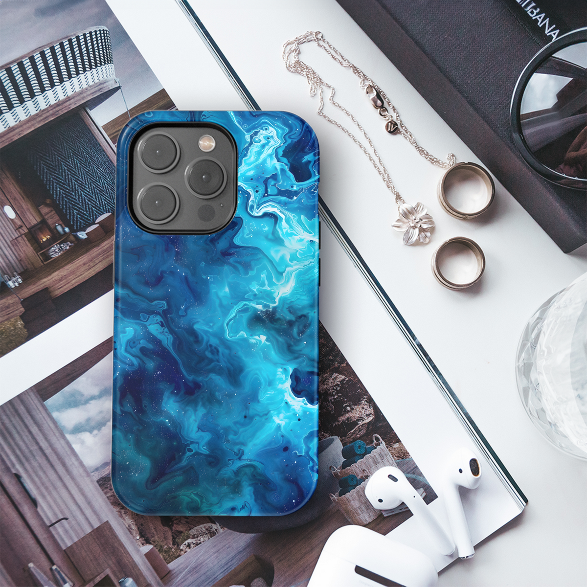 Cosmic Blue Swirl
 Phone Case iPhone Samsung Cover Pixel 4291 - Image 3