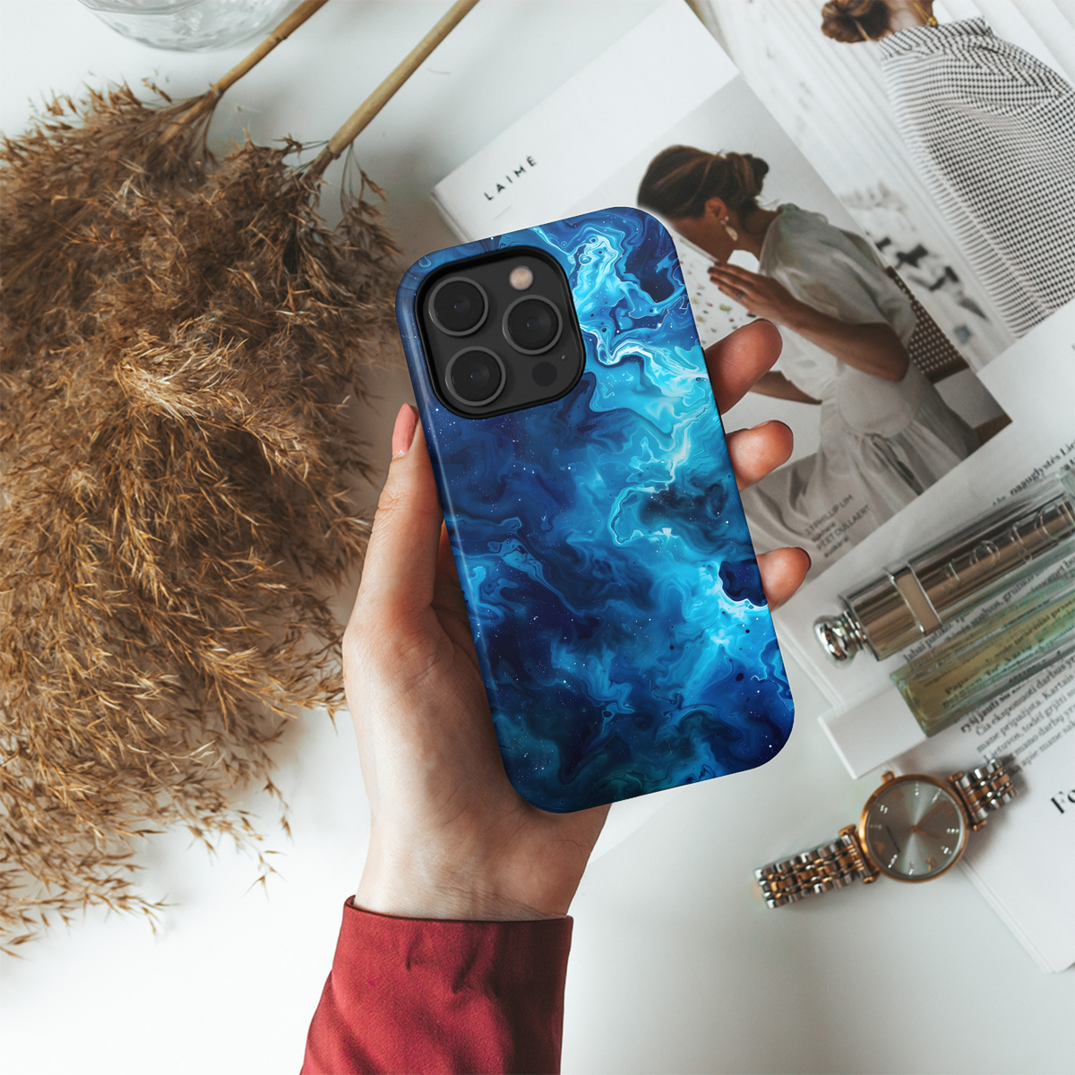 Cosmic Blue Swirl
 Phone Case iPhone Samsung Cover Pixel 4291 - Image 4