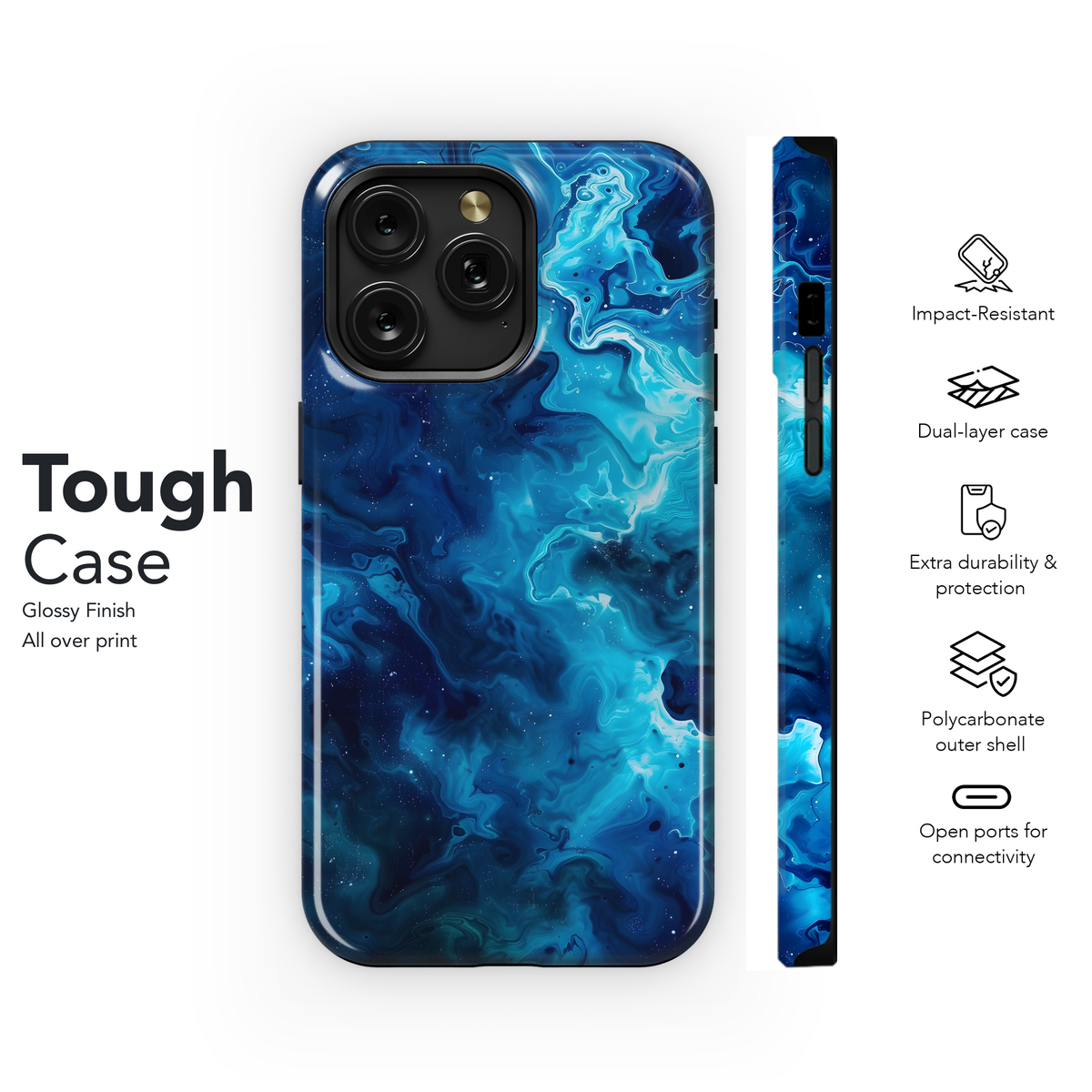 Cosmic Blue Swirl
 Phone Case iPhone Samsung Cover Pixel 4291 - Image 6