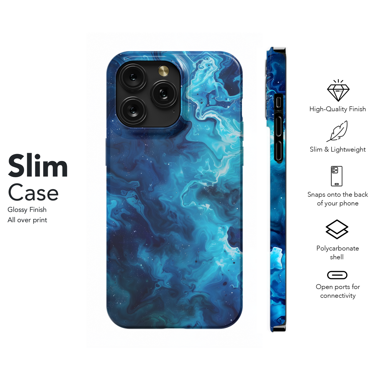 Cosmic Blue Swirl
 Phone Case iPhone Samsung Cover Pixel 4291 - Image 7