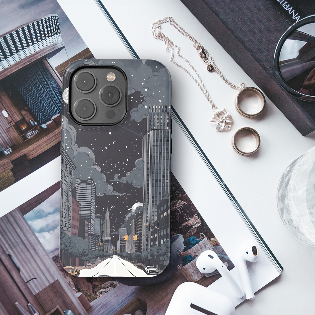 Cosmic Cityscape
 Phone Case iPhone Samsung Cover Pixel 4277 - Image 3