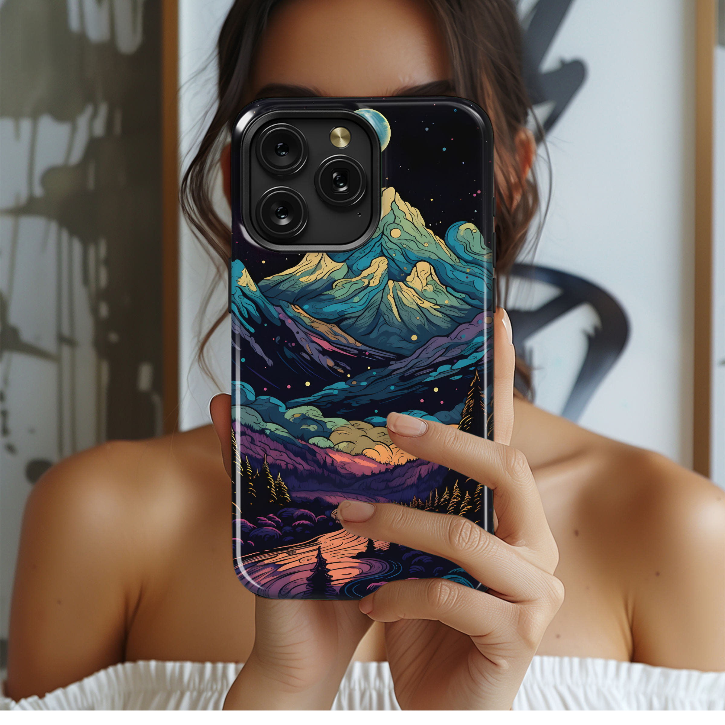 Cosmic Mountain River
 Phone Case iPhone Samsung Cover Pixel 4434 - Image 2