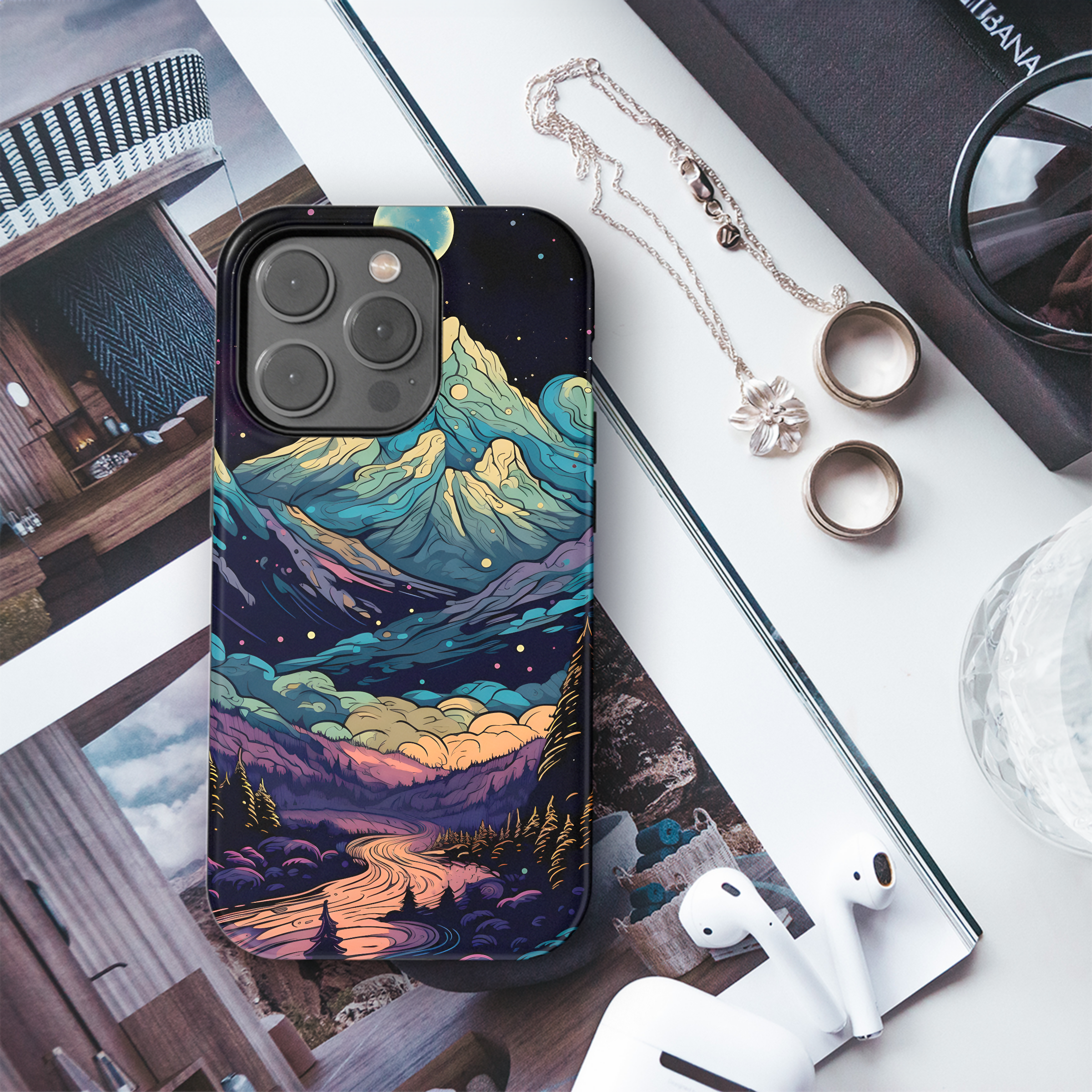 Cosmic Mountain River
 Phone Case iPhone Samsung Cover Pixel 4434 - Image 3