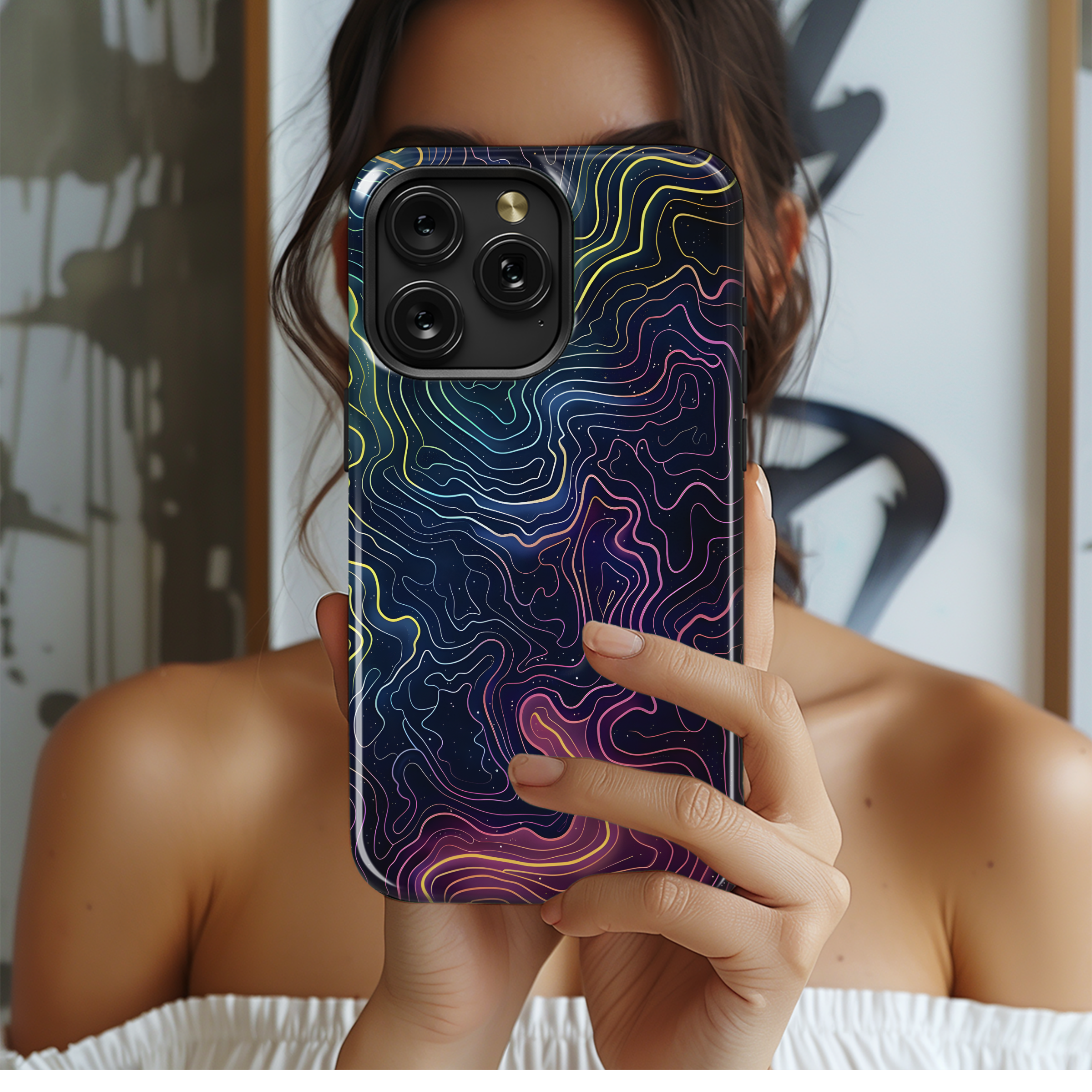 Cosmic Nebula Lines
 Phone Case iPhone Samsung Cover Pixel 4469 - Image 2