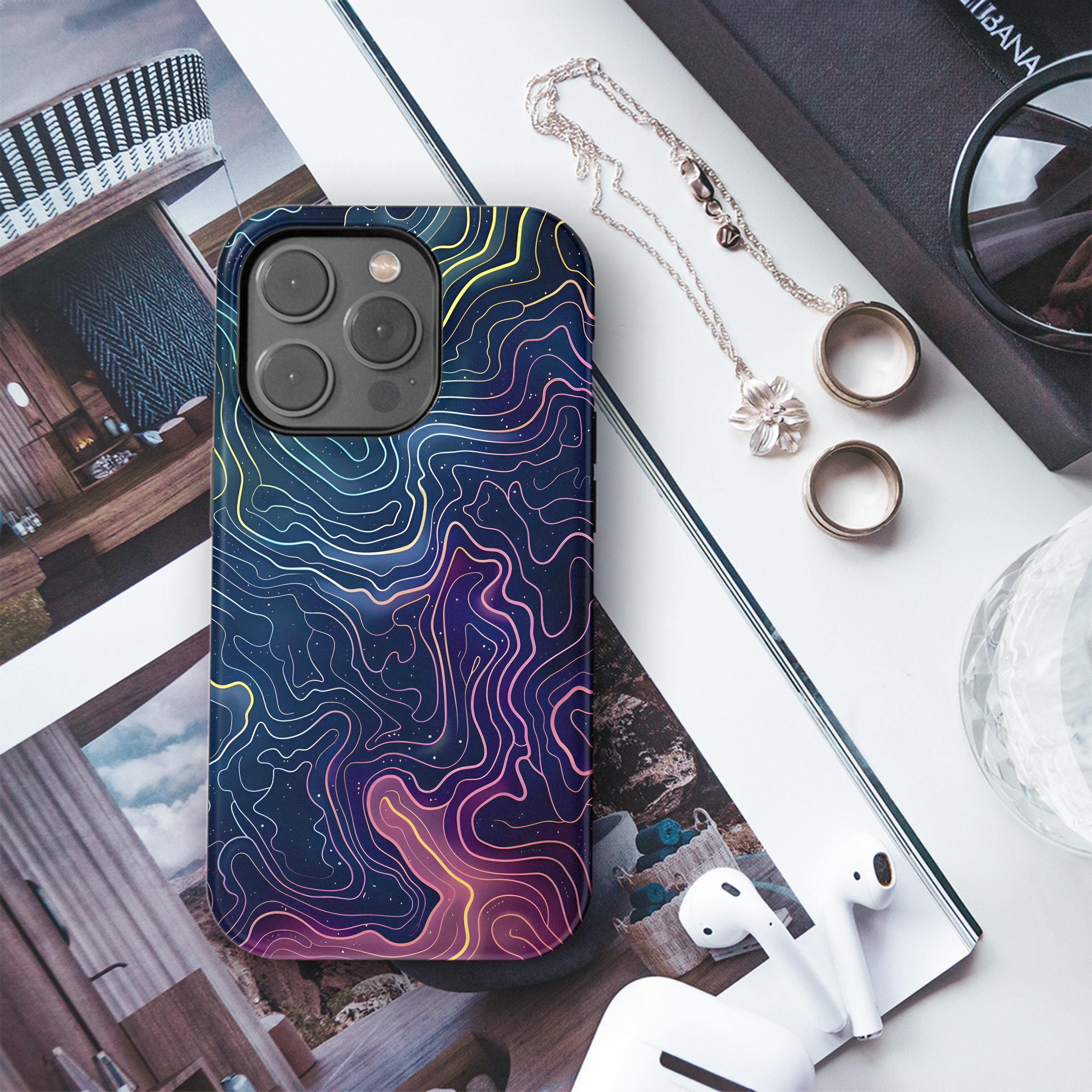 Cosmic Nebula Lines
 Phone Case iPhone Samsung Cover Pixel 4469 - Image 3