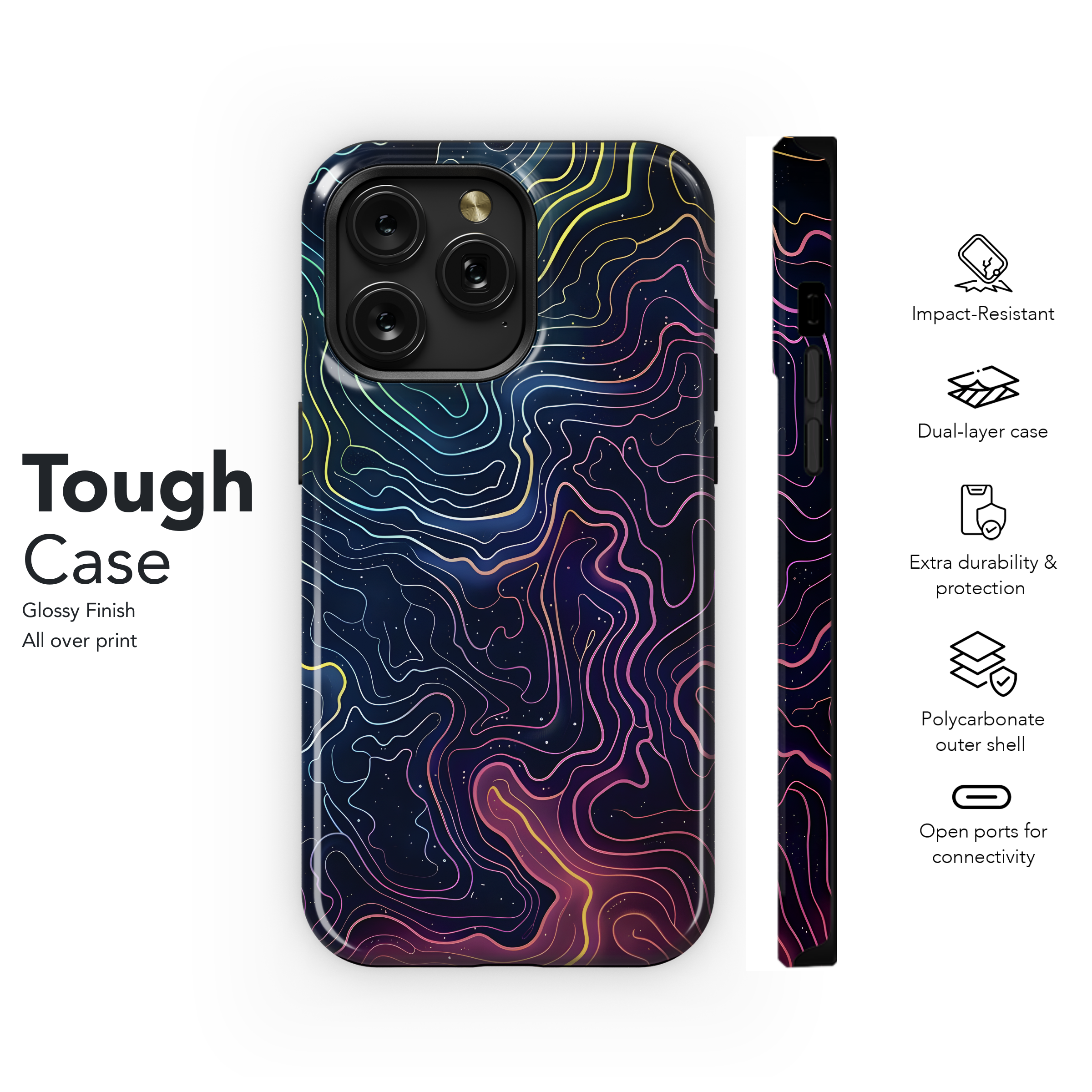 Cosmic Nebula Lines
 Phone Case iPhone Samsung Cover Pixel 4469 - Image 6