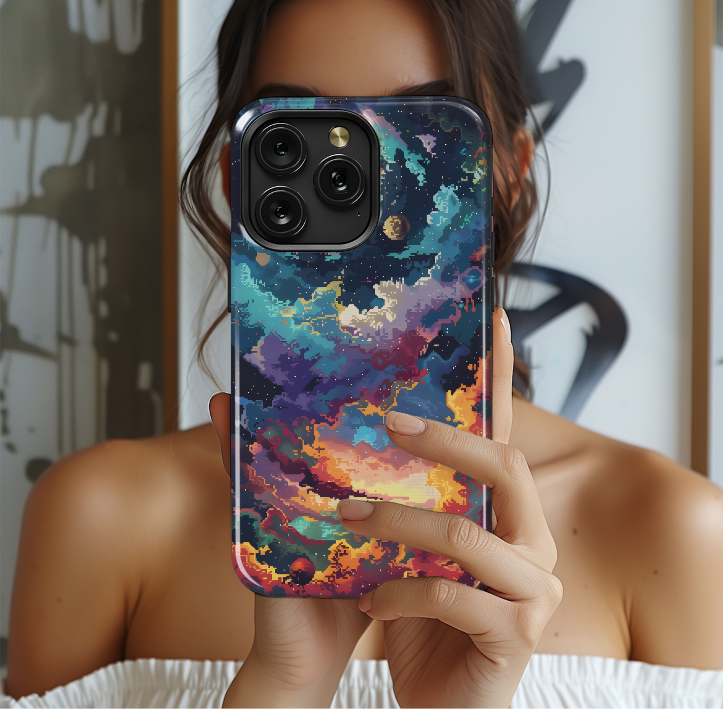 Cosmic Pixel Sunset
 Phone Case iPhone Samsung Cover Pixel 4420 - Image 2