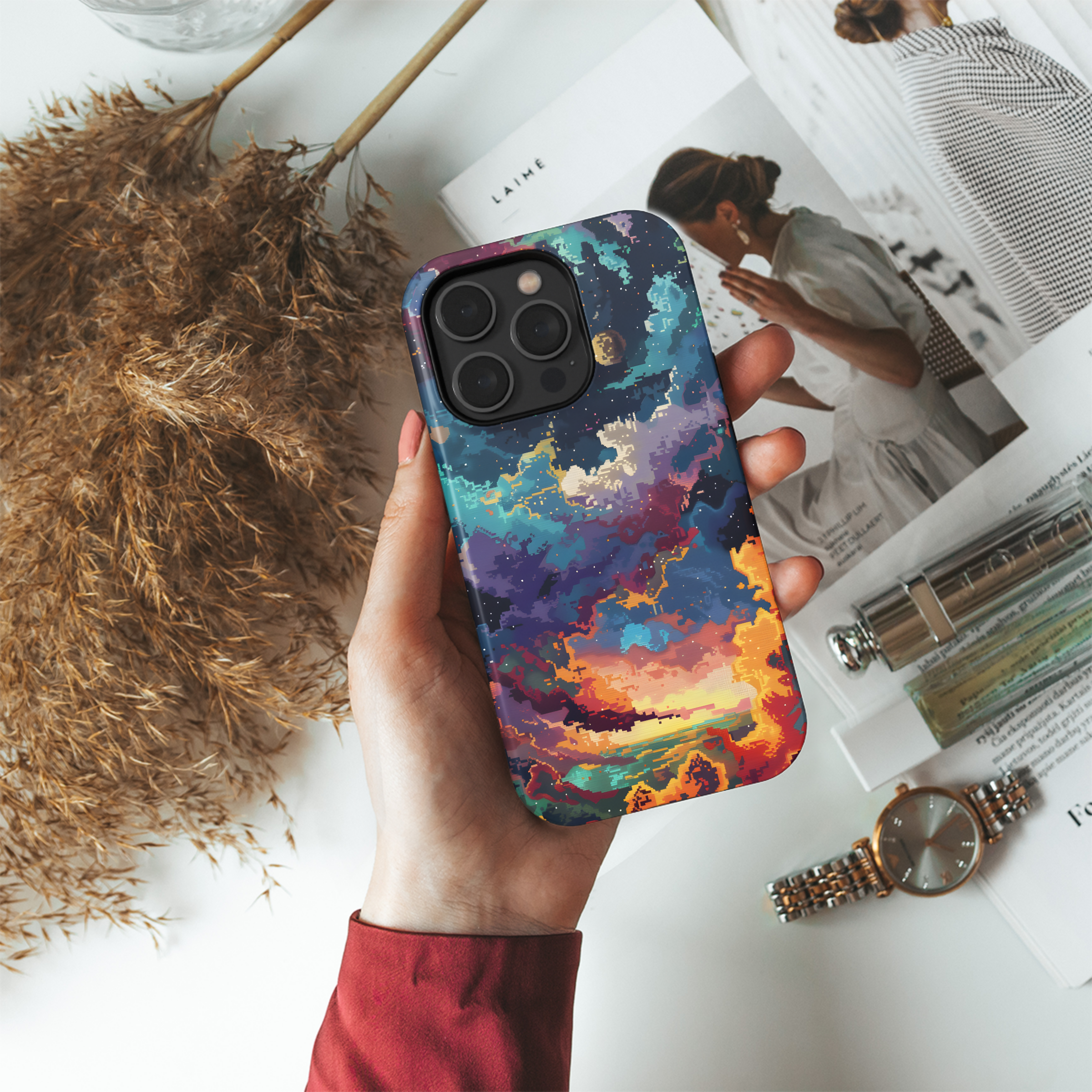 Cosmic Pixel Sunset
 Phone Case iPhone Samsung Cover Pixel 4420 - Image 4