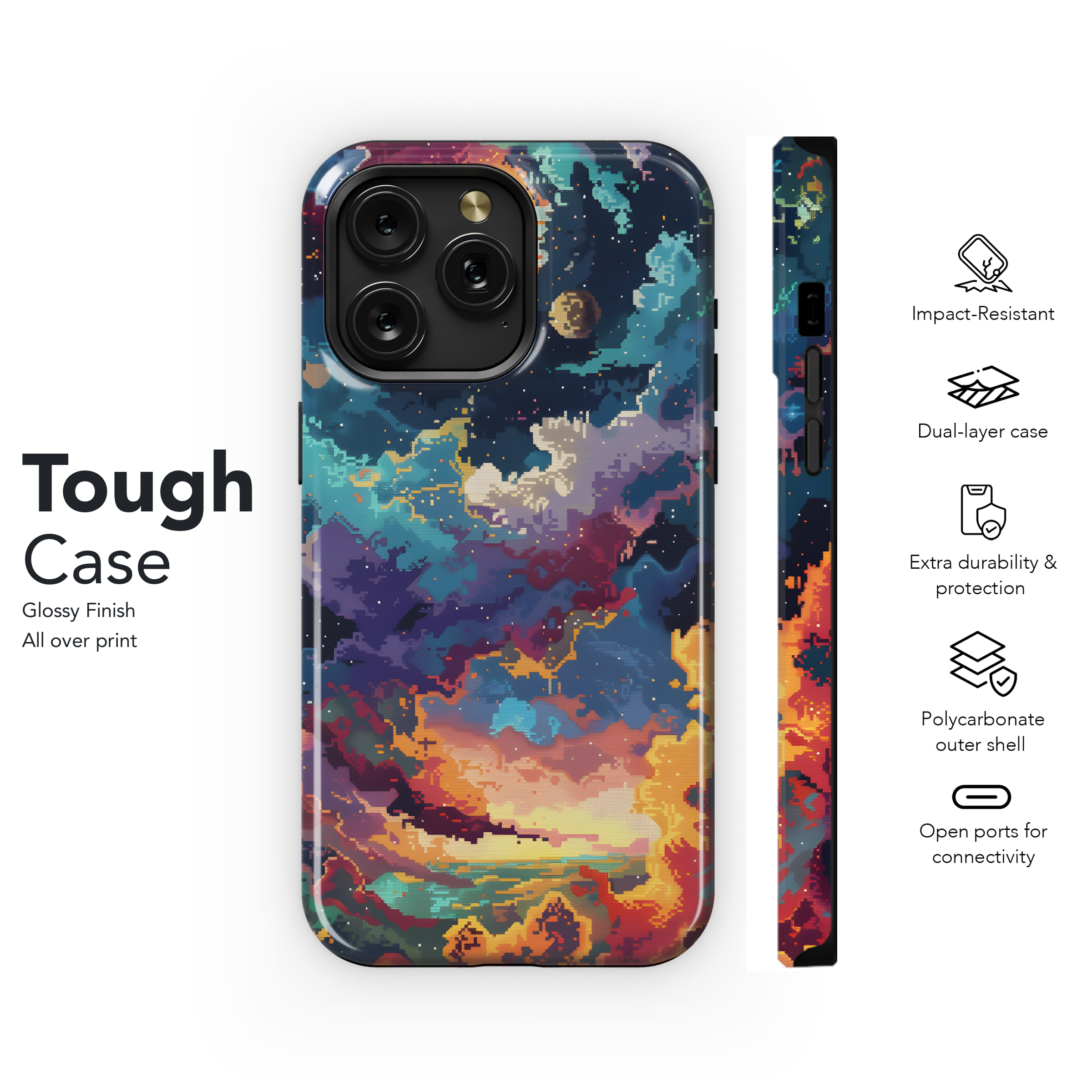 Cosmic Pixel Sunset
 Phone Case iPhone Samsung Cover Pixel 4420 - Image 6