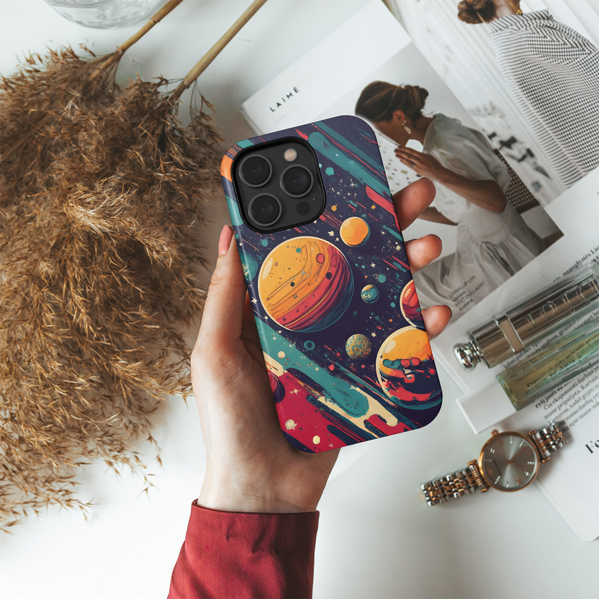 Cosmic Pop : Planets, , and Stars Phone Case iPhone Samsung Cover Pixel 3483 - Image 4