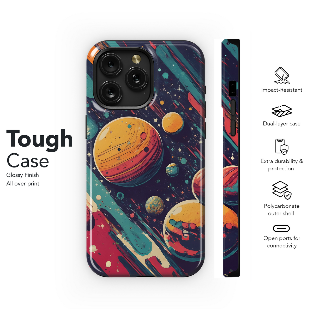 Cosmic Pop : Planets, , and Stars Phone Case iPhone Samsung Cover Pixel 3483 - Image 6