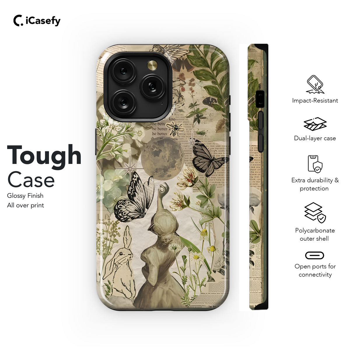 Cottagecore Nature Scrapbook Phone Case iPhone Samsung Cover Pixel 1861 - Image 6