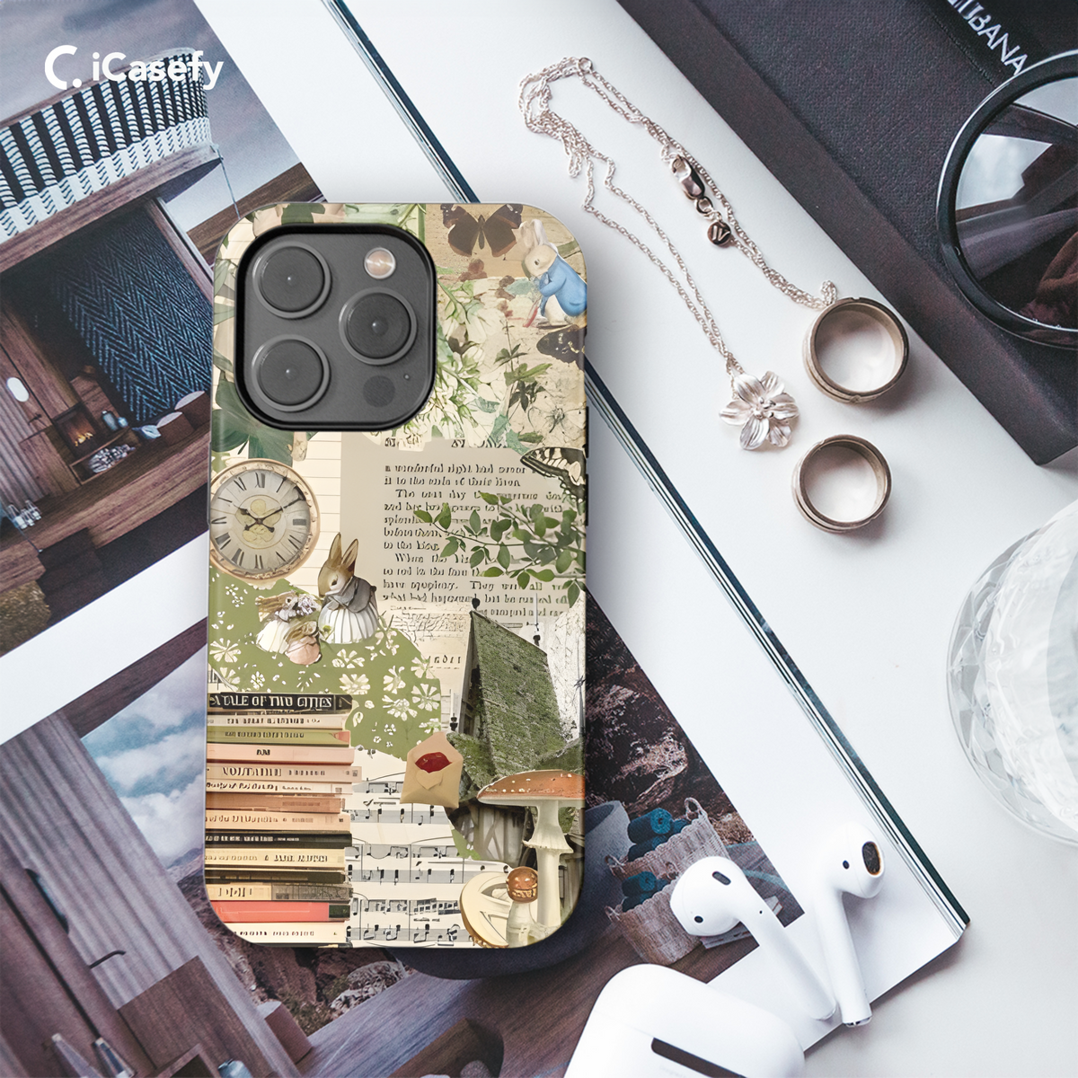 Cottagecore Nature Scrapbook Phone Case iPhone Samsung Cover Pixel 1865 - Image 3