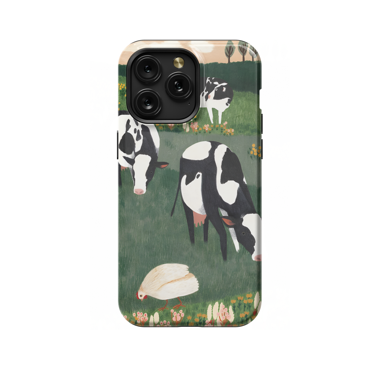 Cow and chicken Phone Case iPhone Samsung Pixel & More 504 - Image 1