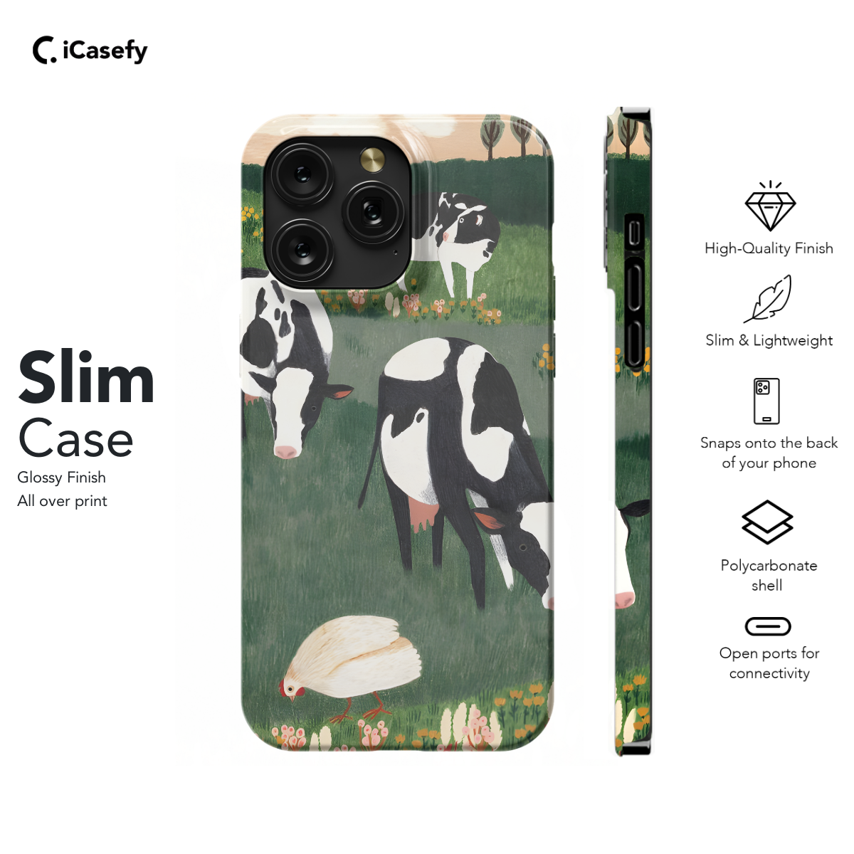 Cow and chicken Phone Case iPhone Samsung Pixel & More 504 - Image 6