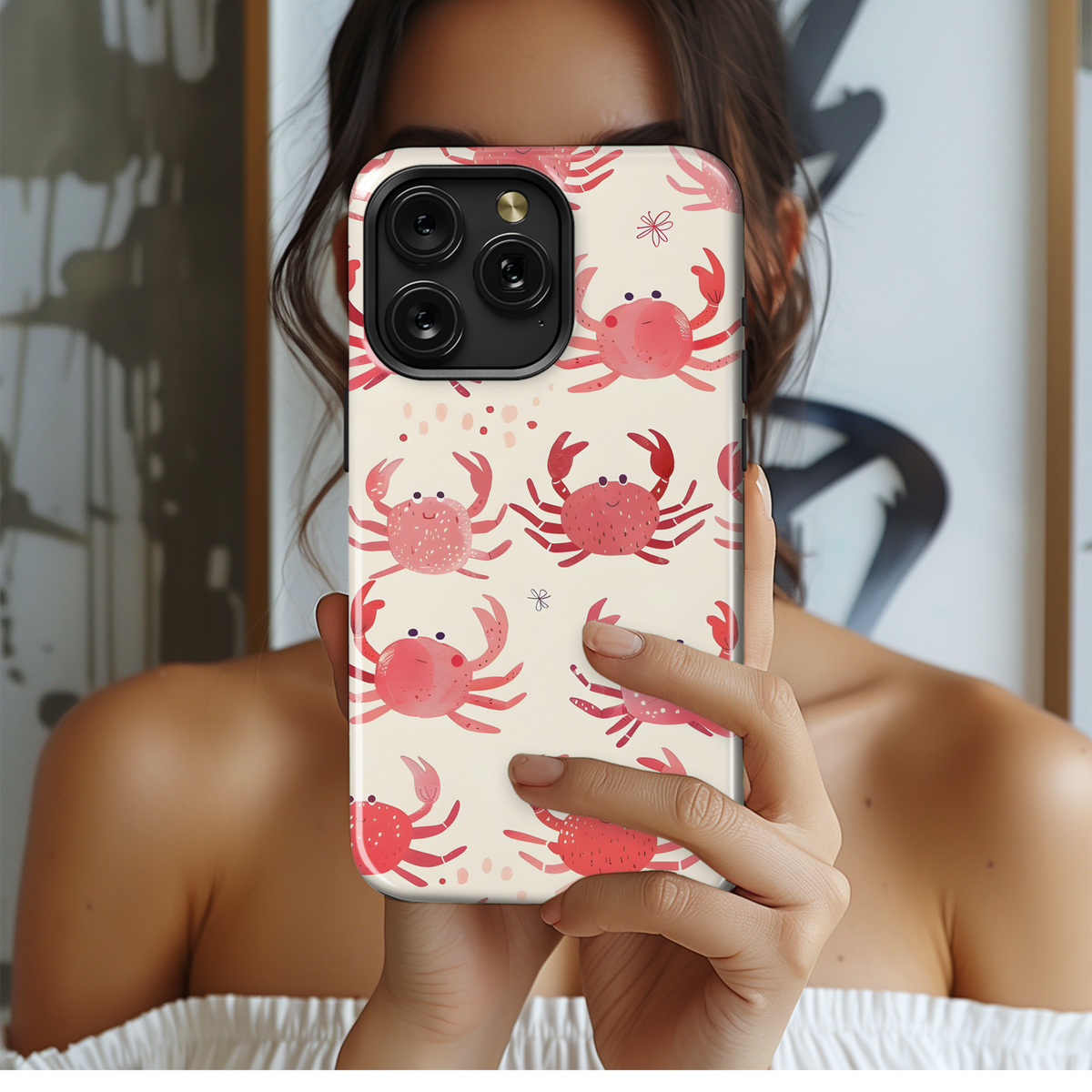 Crabs Pattern Phone Case iPhone Samsung Cover Pixel 2049 - Image 2