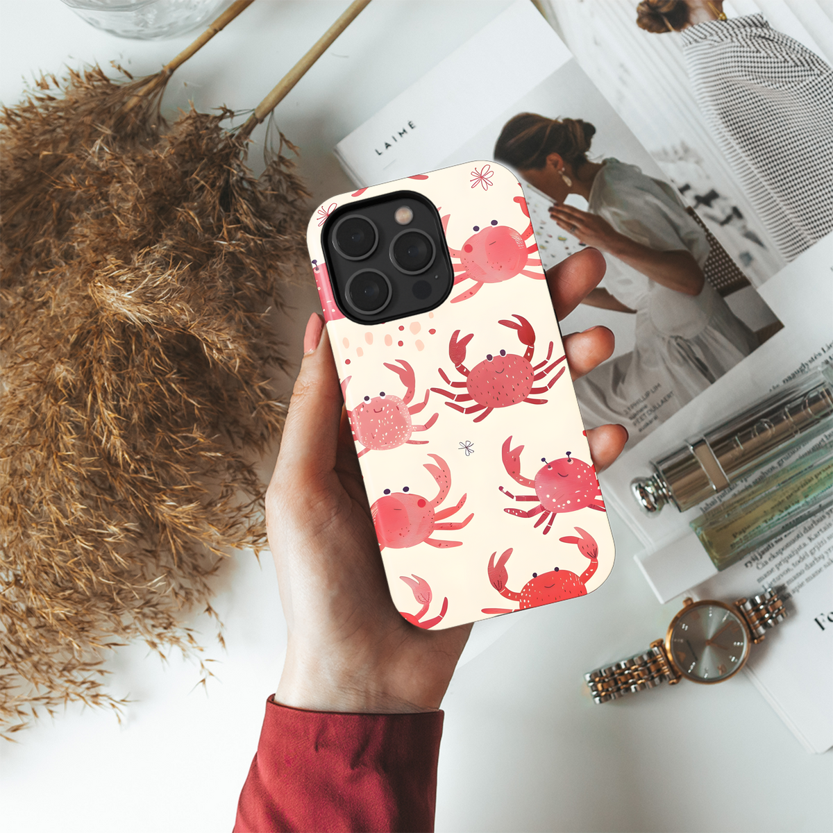 Crabs Pattern Phone Case iPhone Samsung Cover Pixel 2049 - Image 4